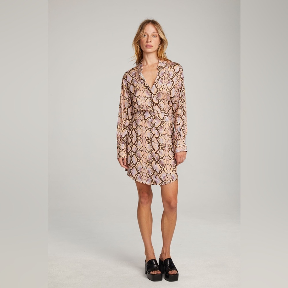 CHASER Paxton Python Print Shirt Dress NWT size S